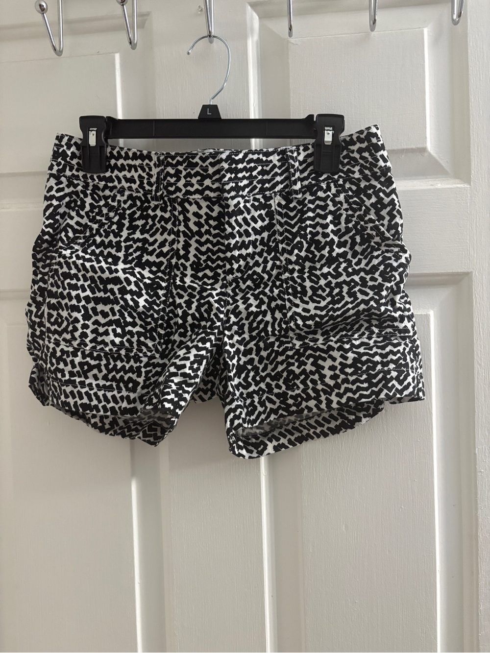 Banana Republic Black and White Patterned Jean Shorts
